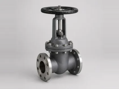 Rising-stem gate valve with bolted bonnet, handwheel and flanged ends